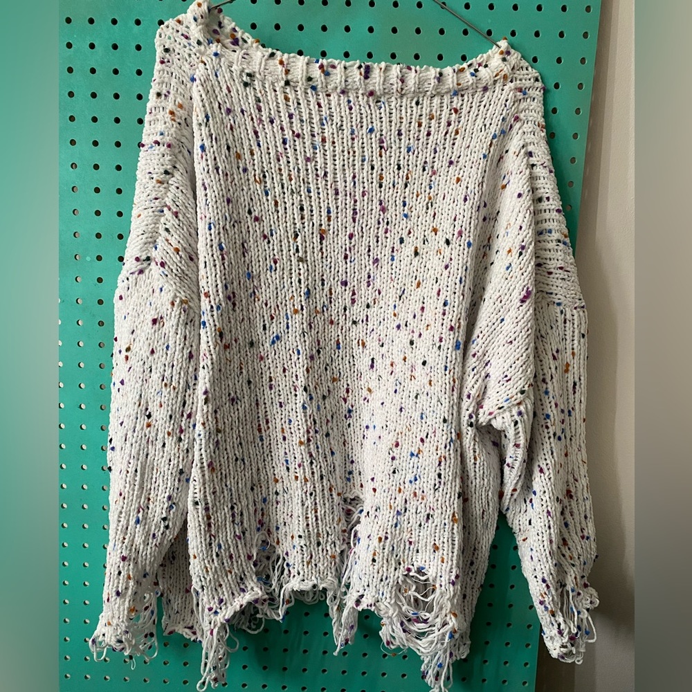 Confetti Distressed Sweater